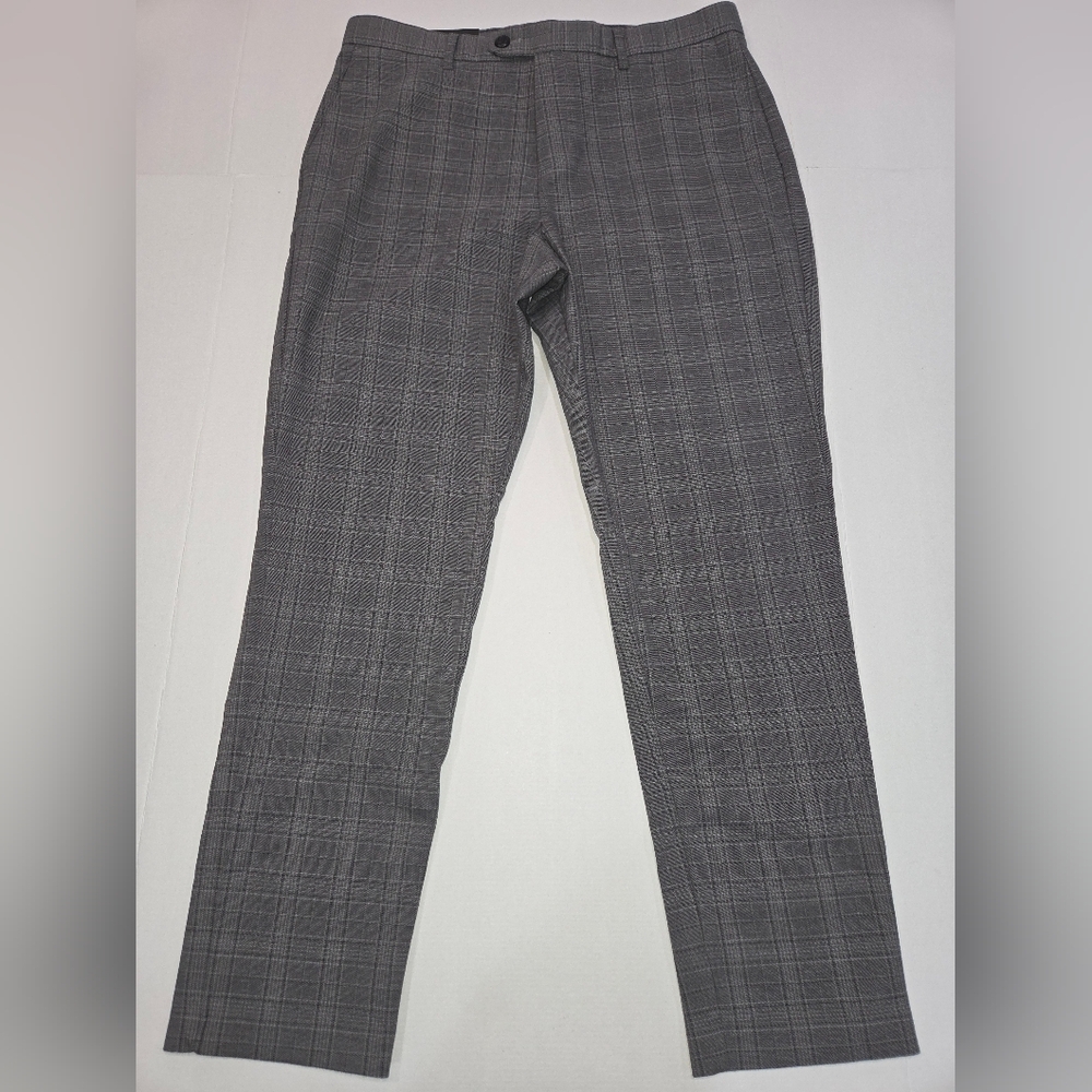 Banana Republic Men's Charcoal Plaid Trousers